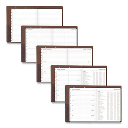 Signature Collection Monthly Clipfolio, 11 X 8, Distressed Brown Cover, 13-month: Jan 2026 To Jan 2027