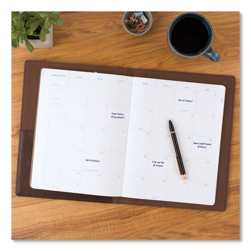 Signature Collection Monthly Clipfolio, 11 X 8, Distressed Brown Cover, 13-month: Jan 2026 To Jan 2027