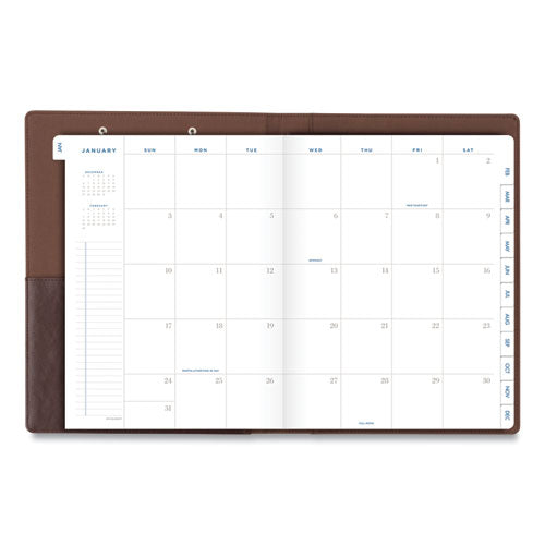 Signature Collection Monthly Clipfolio, 11 X 8, Distressed Brown Cover, 13-month: Jan 2026 To Jan 2027