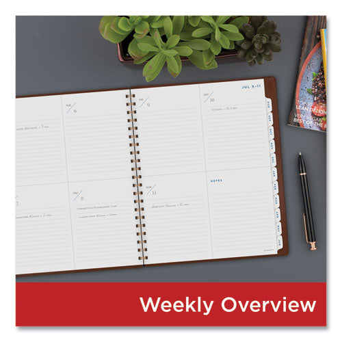 Signature Collection Academic Weekly/monthly Planners, 11.5 X 8, Distressed Brown Cover, 13-month: July 2025 To July 2026