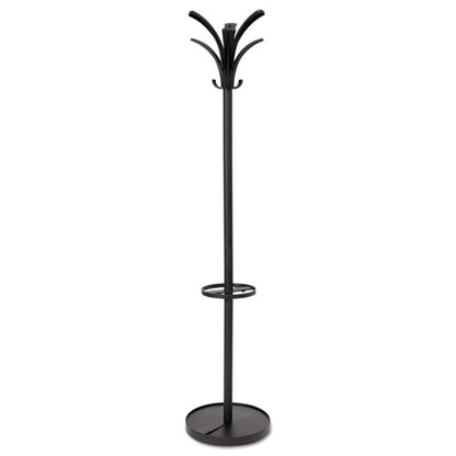 Brio Coat Stand, 13.75w X 13.75d X 66.25h, Black