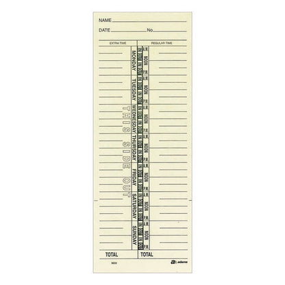 Time Cards For Acroprint, Amano And Lathem Time Clocks, One Side, Weekly, 3.38 X 9, 200/pack