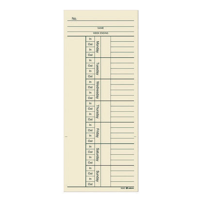 Time Cards For Acroprint, Amano And Lathem Time Clocks, Two Sides, 3.4 X 8.25, 200/pack