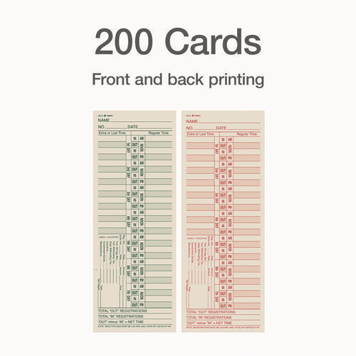 Time Cards For Acroprint, Amano And Lathem Time Clocks, Two Sides, Bi-weekly, 3.38 X 9, 200/pack
