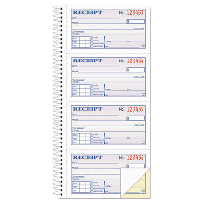 Multipart Money/rent Receipt Book, Two-part Carbonless, 4.75 X 2.75, 4 Forms/sheet, 200 Forms Total