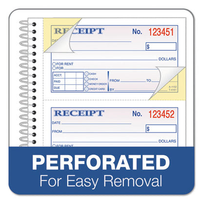 Multipart Money/rent Receipt Book, Two-part Carbonless, 4.75 X 2.75, 4 Forms/sheet, 200 Forms Total
