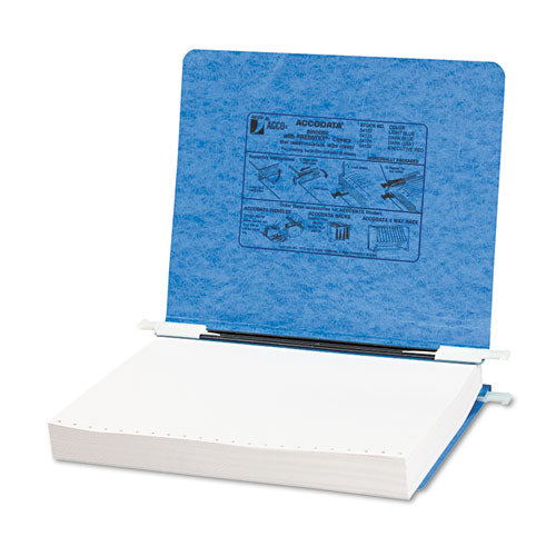 Presstex Covers With Storage Hooks, Bound On 11" Side, 2 Posts, 6" Capacity, 11 X 8.5, Light Blue