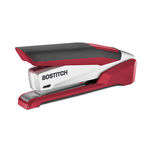 Inpower One-finger 3-in-1 Desktop Stapler, 28-sheet Capacity, Red/silver