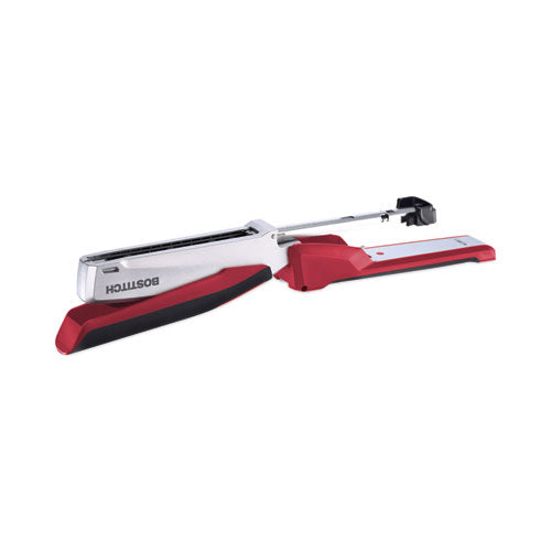 Inpower One-finger 3-in-1 Desktop Stapler, 28-sheet Capacity, Red/silver
