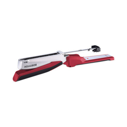Inpower One-finger 3-in-1 Desktop Stapler, 28-sheet Capacity, Red/silver