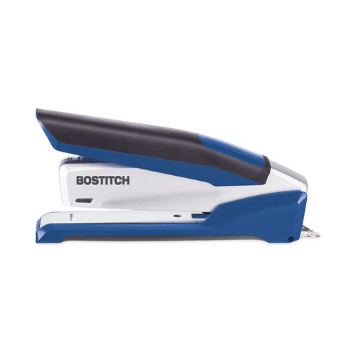 Inpower One-finger 3-in-1 Desktop Stapler, 28-sheet Capacity, Blue/silver