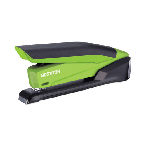 Inpower One-finger 3-in-1 Desktop Stapler, 20-sheet Capacity, Green/black