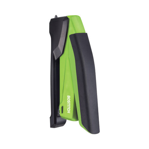 Inpower One-finger 3-in-1 Desktop Stapler, 20-sheet Capacity, Green/black
