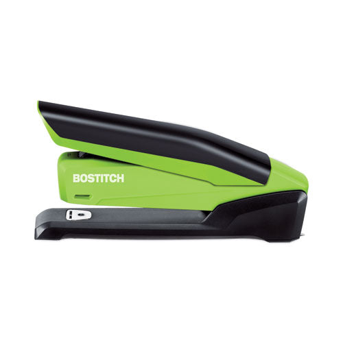 Inpower One-finger 3-in-1 Desktop Stapler, 20-sheet Capacity, Green/black