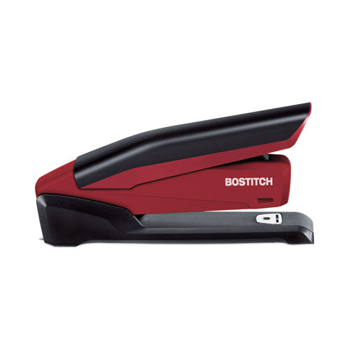 Inpower One-finger 3-in-1 Desktop Stapler, 20-sheet Capacity, Red/black