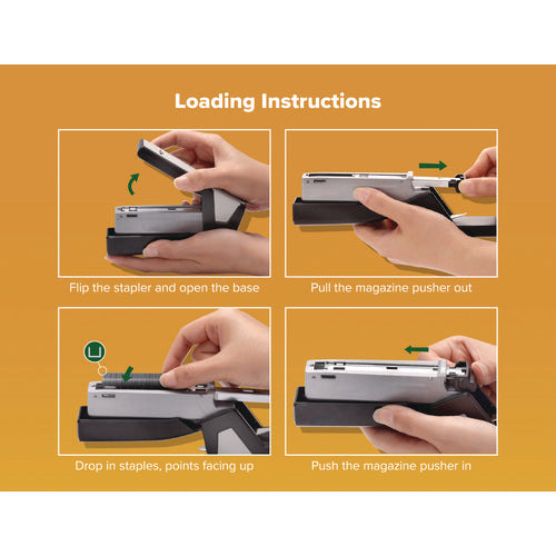 Injoy One-finger 3-in-1 Eco-friendly Compact Stapler, 25-sheet Capacity, Black
