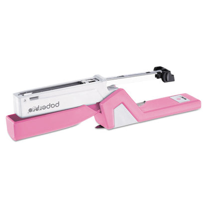 Incourage Spring-powered Compact Stapler, 20-sheet Capacity, Pink/gray
