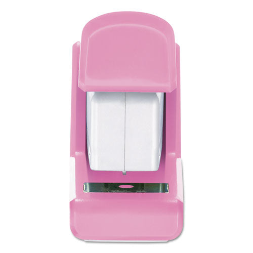 Incourage Spring-powered Compact Stapler, 20-sheet Capacity, Pink/gray