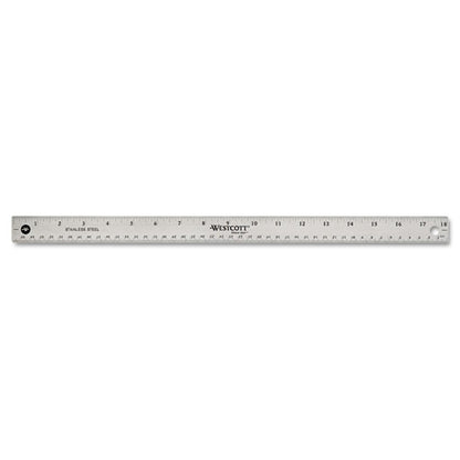 Stainless Steel Office Ruler With Non Slip Cork Base, Standard/metric, 18" Long