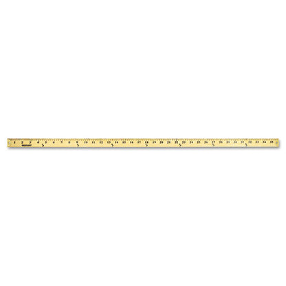 Wood Yardstick With Metal Ends, 36" Long. Clear Lacquer Finish