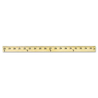 Wood Yardstick With Metal Ends, 36" Long. Clear Lacquer Finish