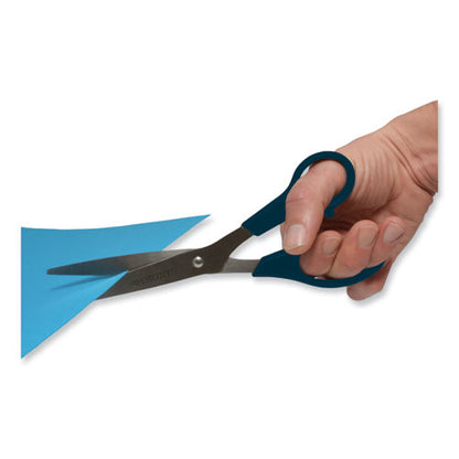 Value Line Stainless Steel Shears, 8" Long, 3.5" Cut Length, Offset Black Handle
