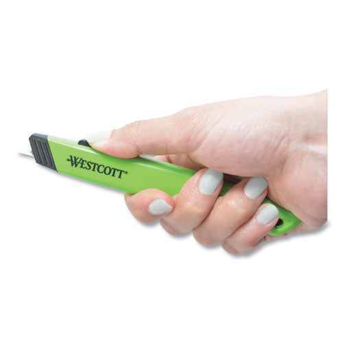 Safety Ceramic Blade Box Cutter, 0.5" Blade, 5.5" Plastic Handle, Green