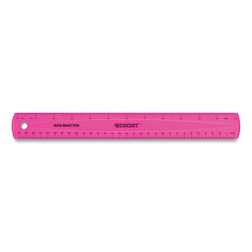 Non-shatter Flexible Ruler, Standard/metric, 12" (30 Cm) Long, Plastic, Assorted Translucent Colors, 12/box