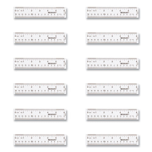 Clear Flexible Acrylic Ruler, Standard/metric, 6" (15 Cm) Long, Clear, 12/box