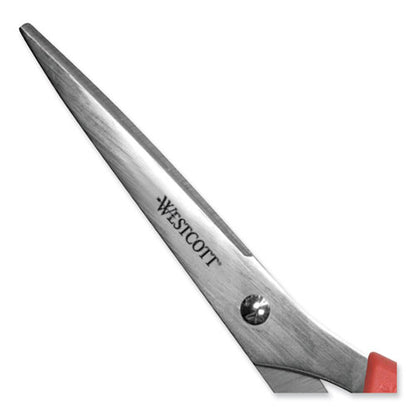 Value Line Stainless Steel Shears, 8" Long, 3.5" Cut Length, Offset Red Handle