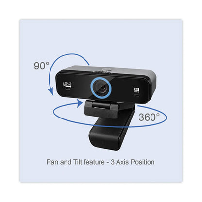 Cybertrack K4 4k Ultra Hd Fixed Focus Usb Webcam, 3840 Pixels X 2160 Pixels, Black
