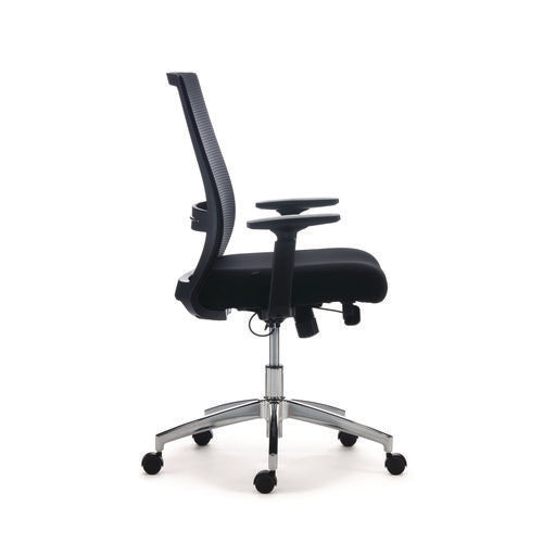 Alera Ashdale Ergonomic Fabric Swivel Task Chair, Supports 275 Lb, 18.15 To 21.89 Seat Height, Black Seat/back, Silver Base