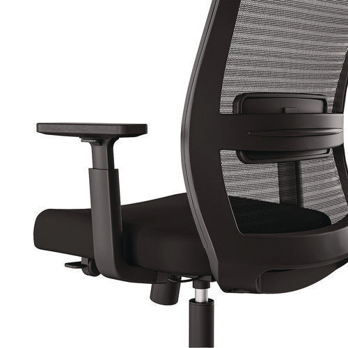 Alera Ashdale Ergonomic Fabric Swivel Task Chair, Supports 275 Lb, 18.15 To 21.89 Seat Height, Black Seat/back, Silver Base