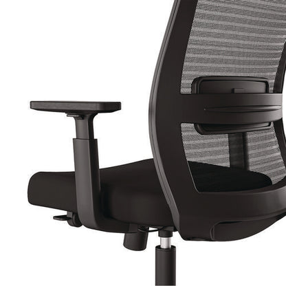 Alera Ashdale Ergonomic Fabric Swivel Task Chair, Supports 275 Lb, 18.15 To 21.89 Seat Height, Black Seat/back, Silver Base