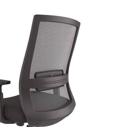Alera Ashdale Ergonomic Fabric Swivel Task Chair, Supports 275 Lb, 18.15 To 21.89 Seat Height, Black Seat/back, Silver Base