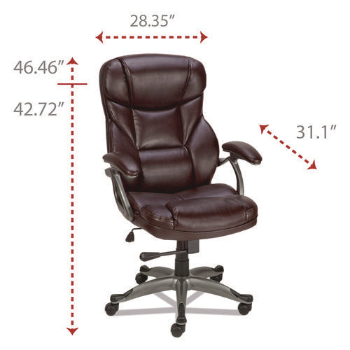Alera Birns Series High-back Task Chair, Supports Up To 250 Lb, 18.11" To 22.05" Seat Height, Brown Seat/back, Chrome Base