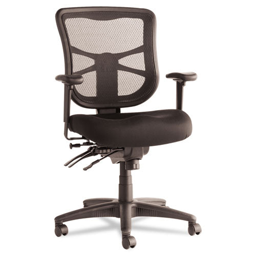 Alera Elusion Series Mesh Mid-back Multifunction Chair, Prem Fabric, Supports Up To 275 Lb, 17.7" To 21.4" Seat Height, Black