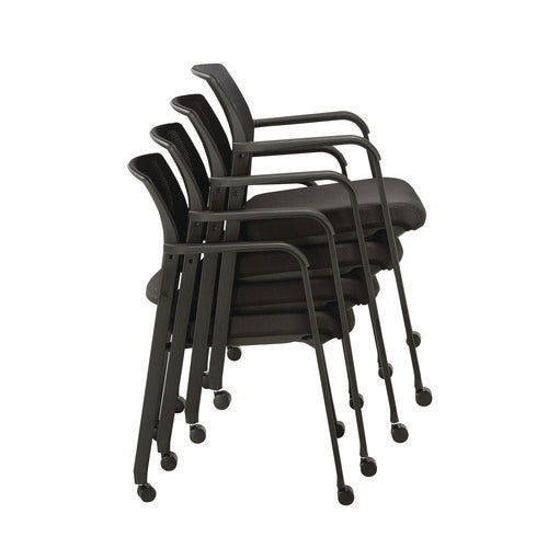 Alera Elgar Fabric Guest Chair, 24.41 X 22.64 X 31.73, Black Seat, Black Back, Black Base