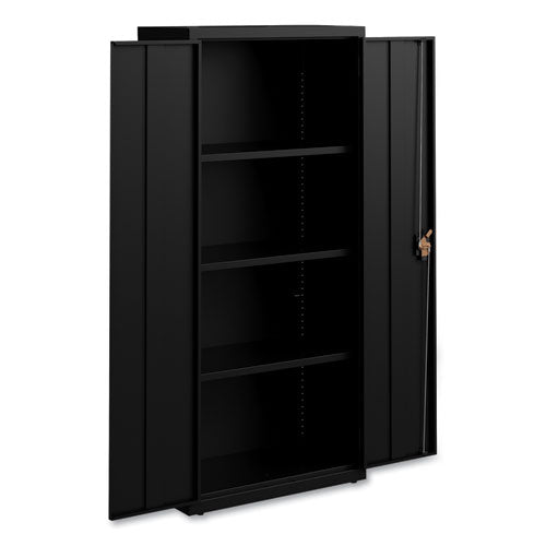 Economy Assembled Storage Cabinets, 4 Shelves, 30" X 15" X 66", Black