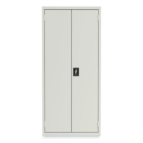 Economy Assembled Storage Cabinets, 4 Shelves, 30" X 15" X 66", Light Gray
