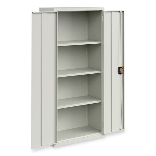 Economy Assembled Storage Cabinets, 4 Shelves, 30" X 15" X 66", Light Gray