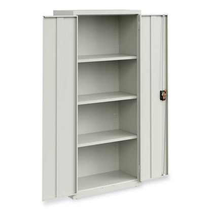 Economy Assembled Storage Cabinets, 4 Shelves, 30" X 15" X 66", Light Gray