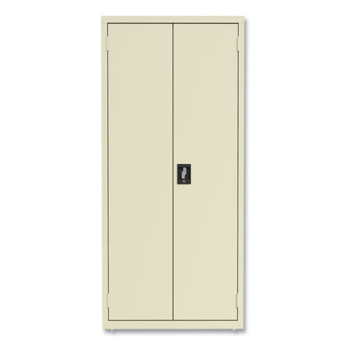 Economy Assembled Storage Cabinets, 4 Shelves, 30" X 15" X 66", Putty