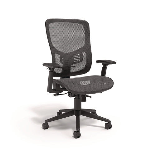 Alera Hollins Ergonomic Mesh Swivel Task Chair, Supports Up To 275lb, 18.57 To 22.54 Seat Height, Black Seat/back, Black Base