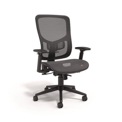 Alera Hollins Ergonomic Mesh Swivel Task Chair, Supports Up To 275lb, 18.57 To 22.54 Seat Height, Black Seat/back, Black Base