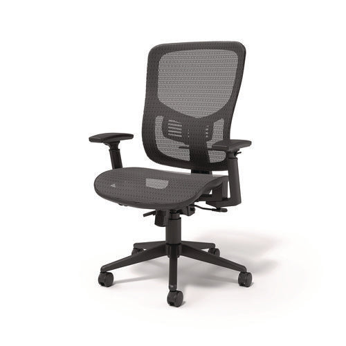 Alera Hollins Ergonomic Mesh Swivel Task Chair, Supports Up To 275lb, 18.57 To 22.54 Seat Height, Black Seat/back, Black Base