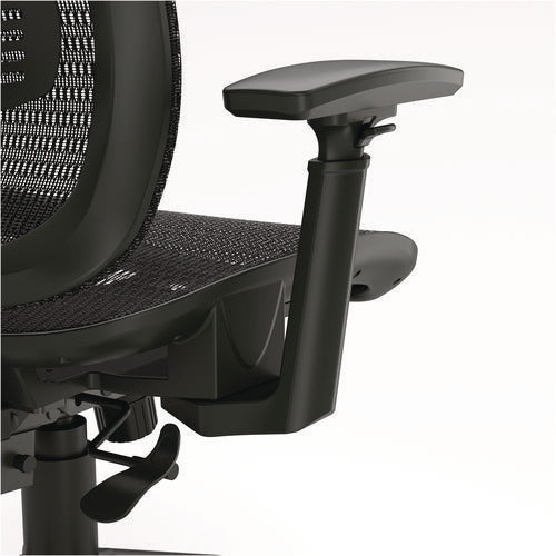 Alera Hollins Ergonomic Mesh Swivel Task Chair, Supports Up To 275lb, 18.57 To 22.54 Seat Height, Black Seat/back, Black Base