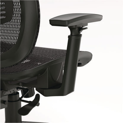 Alera Hollins Ergonomic Mesh Swivel Task Chair, Supports Up To 275lb, 18.57 To 22.54 Seat Height, Black Seat/back, Black Base