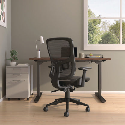Alera Hollins Ergonomic Mesh Swivel Task Chair, Supports Up To 275lb, 18.57 To 22.54 Seat Height, Black Seat/back, Black Base