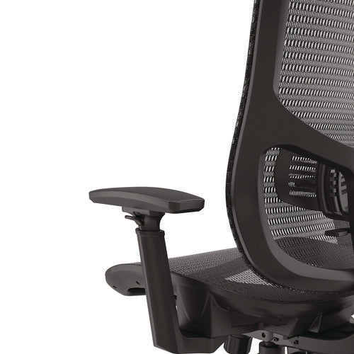Alera Hollins Ergonomic Mesh Swivel Task Chair, Supports Up To 275lb, 18.57 To 22.54 Seat Height, Black Seat/back, Black Base